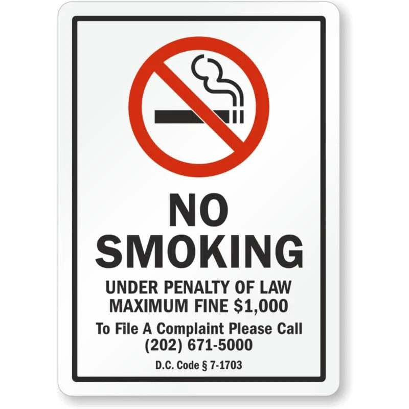 No Smoking Under Penalty of Law Maximum $1,000 Fine Sign — product artwork