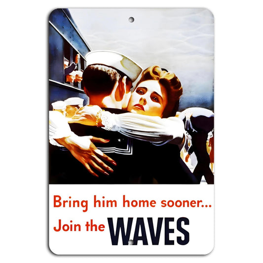 Decorative Vintage Patriotic Naval Aluminum Sign — product artwork