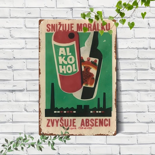 Vintage Funny Traditional Pattern Aluminum Sign — product artwork