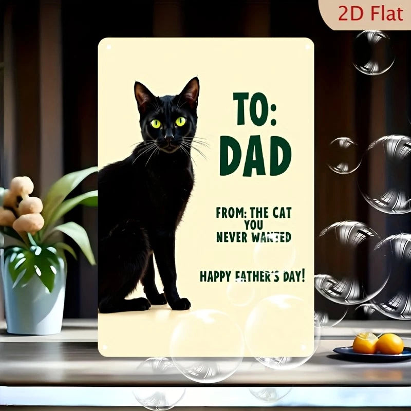 Father's Day Funny Decorative Black Aluminum Sign — product artwork