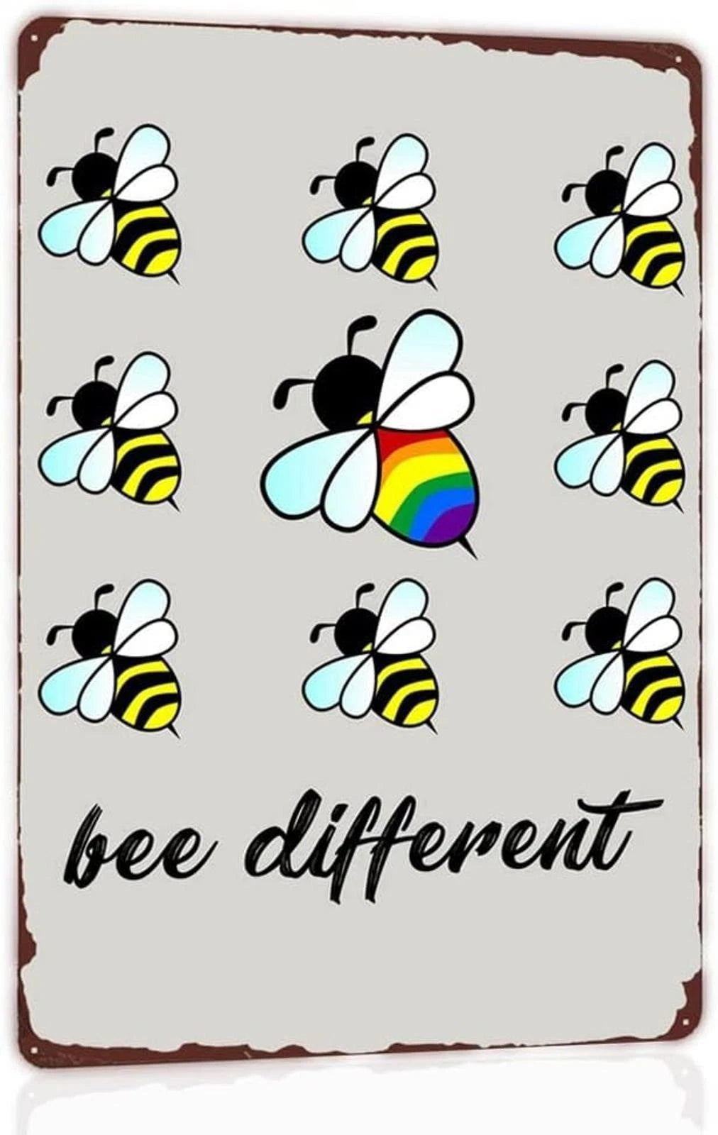 Vintage Bee Different Funny Aluminum Sign — product artwork