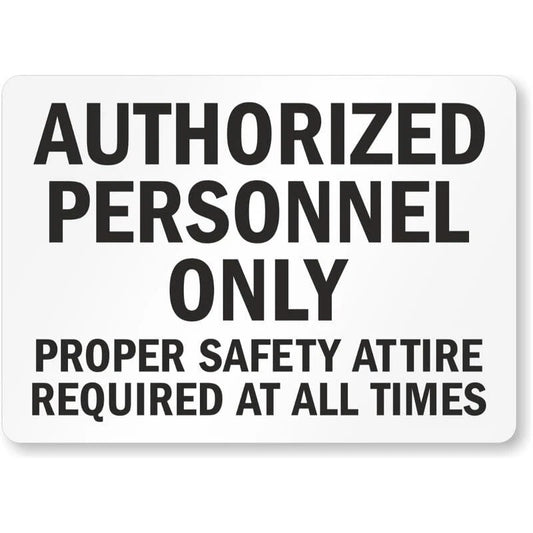 Authorized Personnel Only Bilingual Aluminum Sign — product artwork