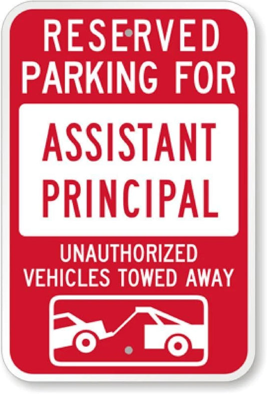 Assistant Principal Tow Aluminum Sign — product artwork