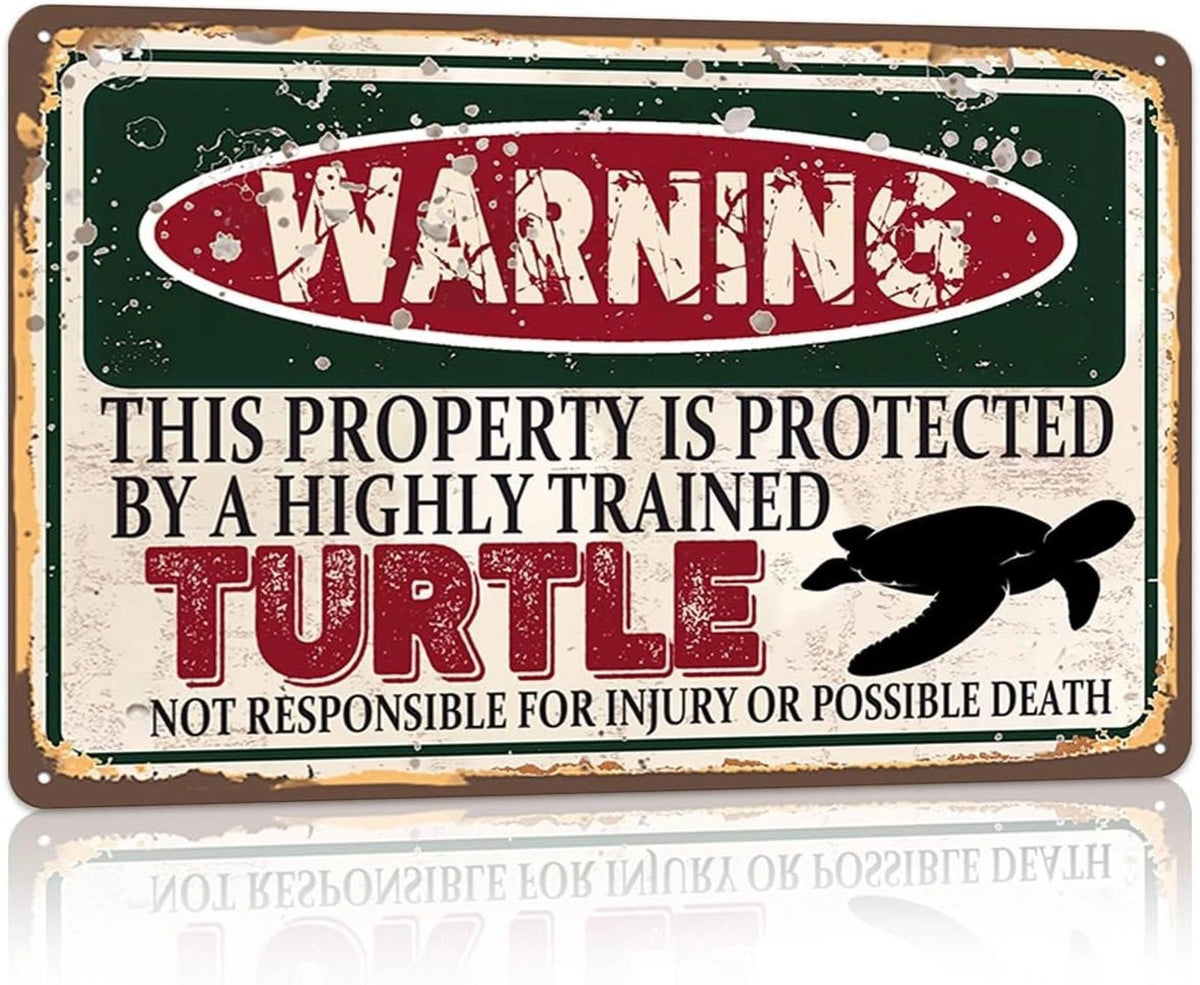 Warning Funny This Property Is Protected Aluminum Sign — product artwork