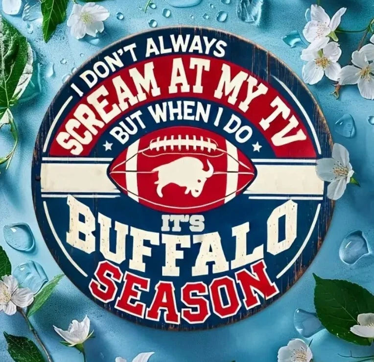 Buffalo Bills V2 Funny Round Aluminum Sign — product artwork