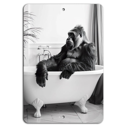 Humor Gorilla in Bath Quirky Aluminum Sign — product artwork