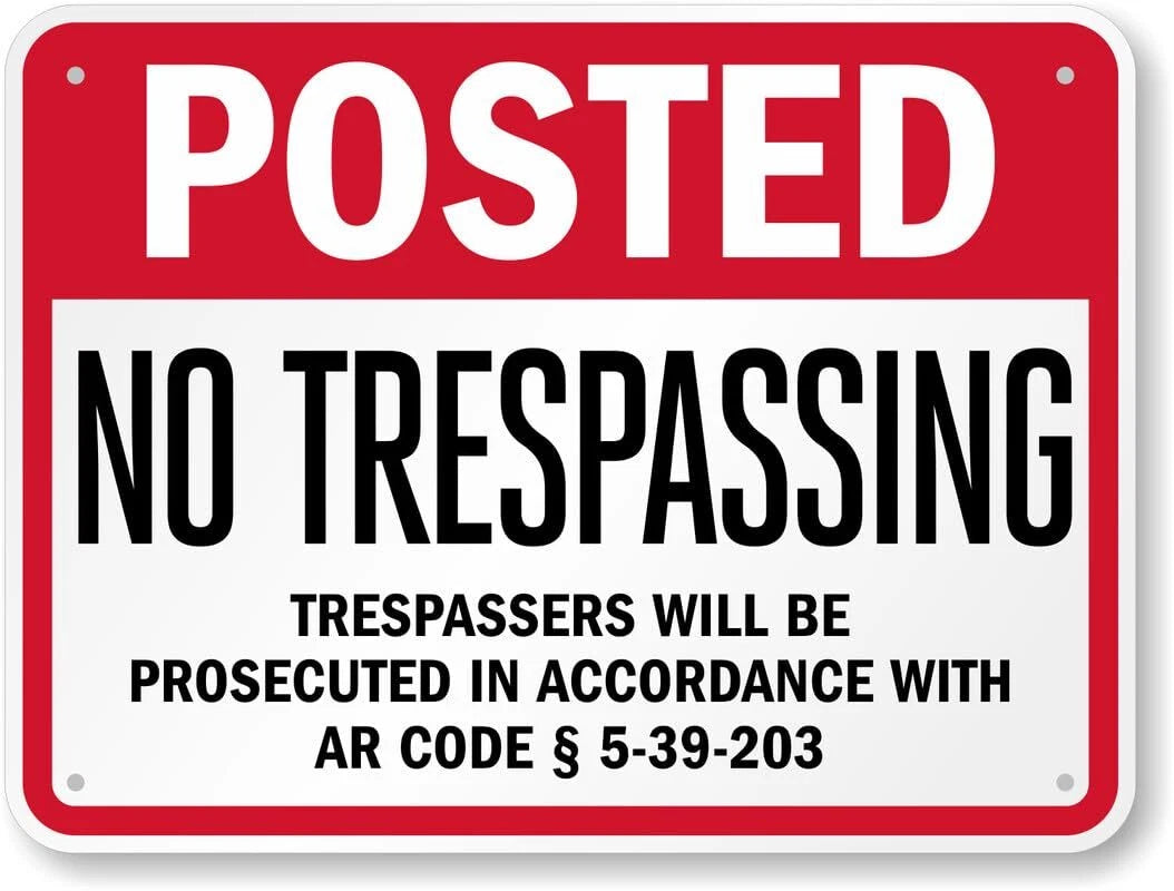 Trespassers Posted Aluminum Sign — product artwork