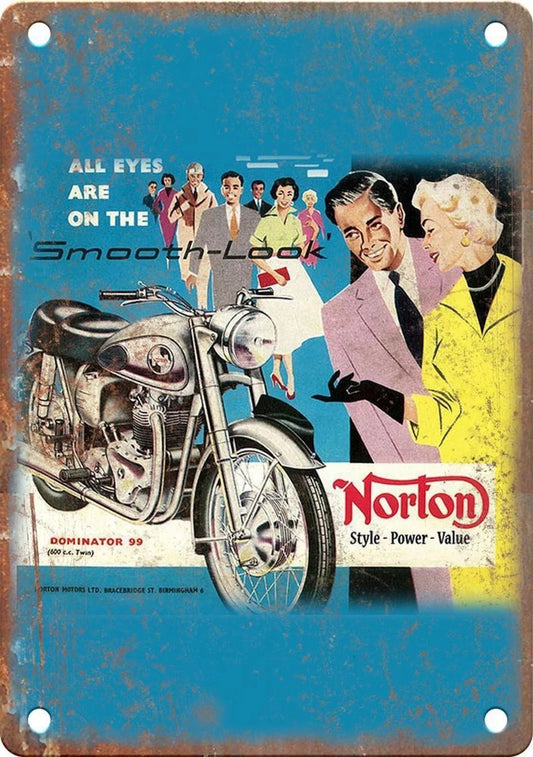 Motorcycle Vintage Retro Garage Aluminum Sign — product artwork