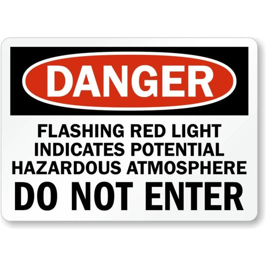 Potential Hazardous Atmosphere Aluminum Sign — product artwork