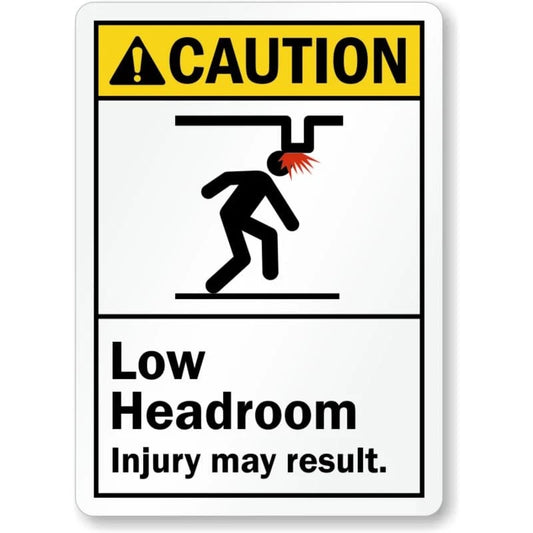 Low Headroom Injury Caution Aluminum Sign — product artwork