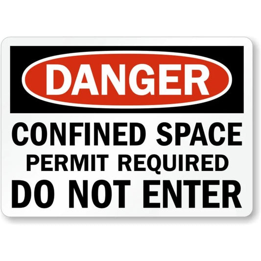 Danger Confined Space Permit Required Do Not Enter Aluminum Sign — product artwork