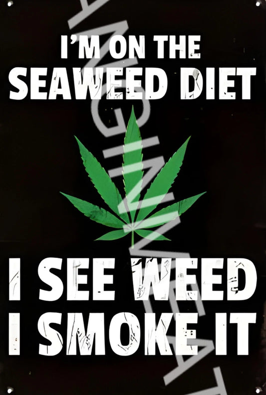 Funny Seaweed Diet Aluminum Sign — product artwork