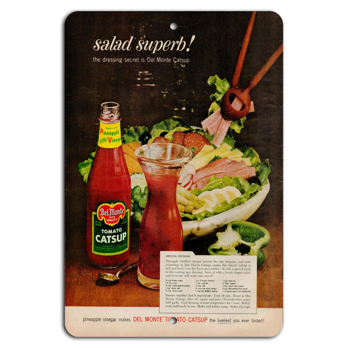 Vintage Catsup Del Monte Retro Aluminum Sign — product artwork