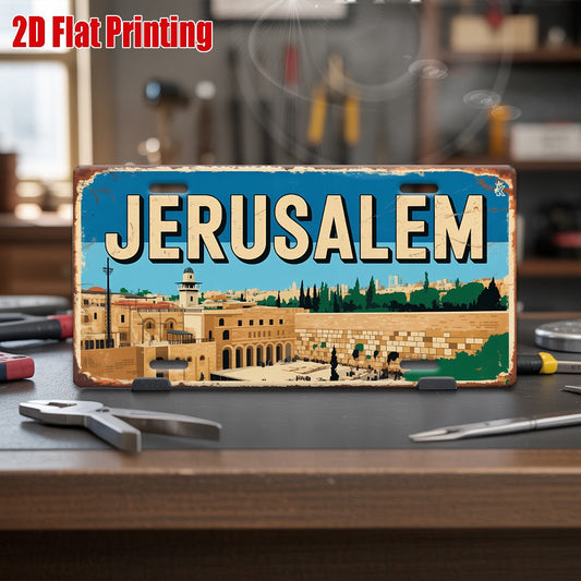 Vintage Jerusalem Landmark Retro Wall Decorative Aluminum Plate — product artwork