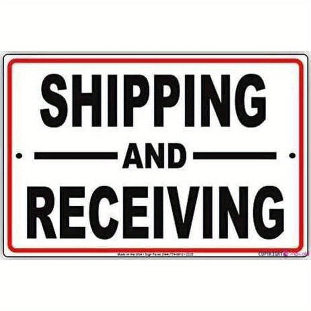Street Warning Shipping Receiving Mail Drop Off Aluminum Sign — product artwork