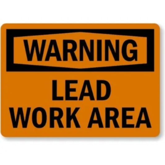 Lead Work Area Warning Aluminum Sign — product artwork