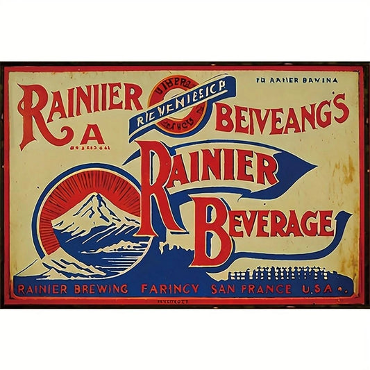 Vintage Tin Rainier Retro Funny Aluminum Sign — product artwork