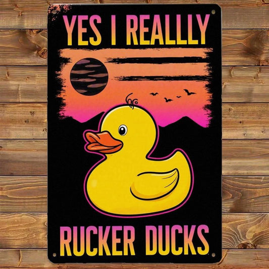 Rubber Duck Funny Retro Wall Aluminum Sign — product artwork