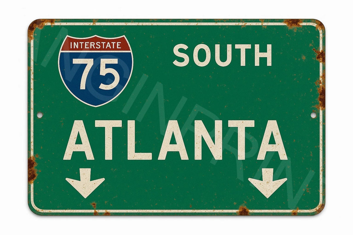 Highway Interstate 75 Atlanta Aluminum Sign — product artwork