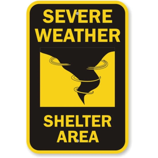 Severe Weather Shelter Area Aluminum Sign — product artwork