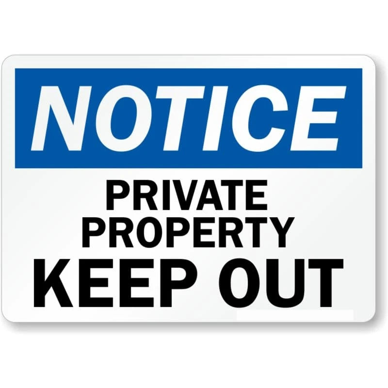 Private Property Notice Aluminum Sign — product artwork