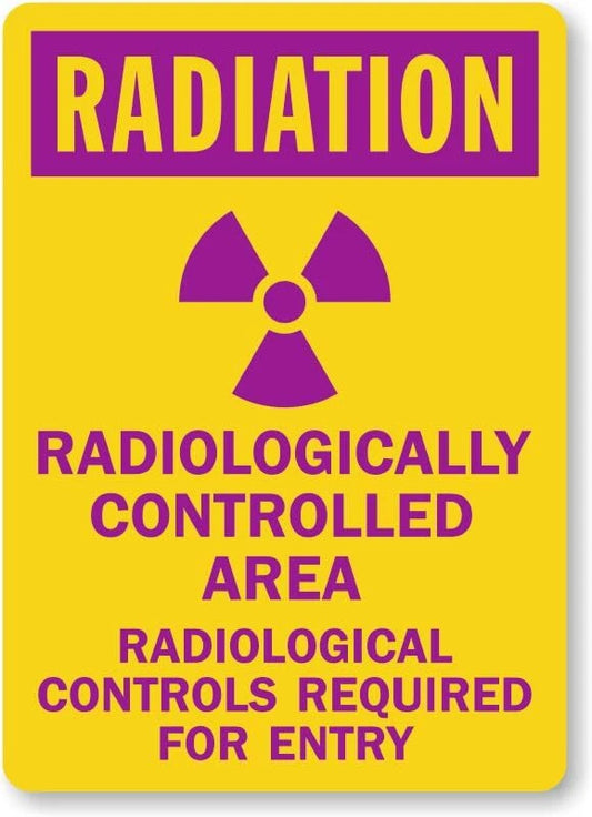 Radiation Warning Hazard Safety Aluminum Sign — product artwork