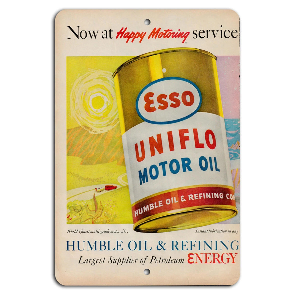 Esso Uniflo Vintage Retro Garage Aluminum Sign — product artwork