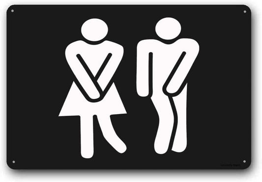 Restroom Toilet Bathroom Door Funny Aluminum Sign — product artwork