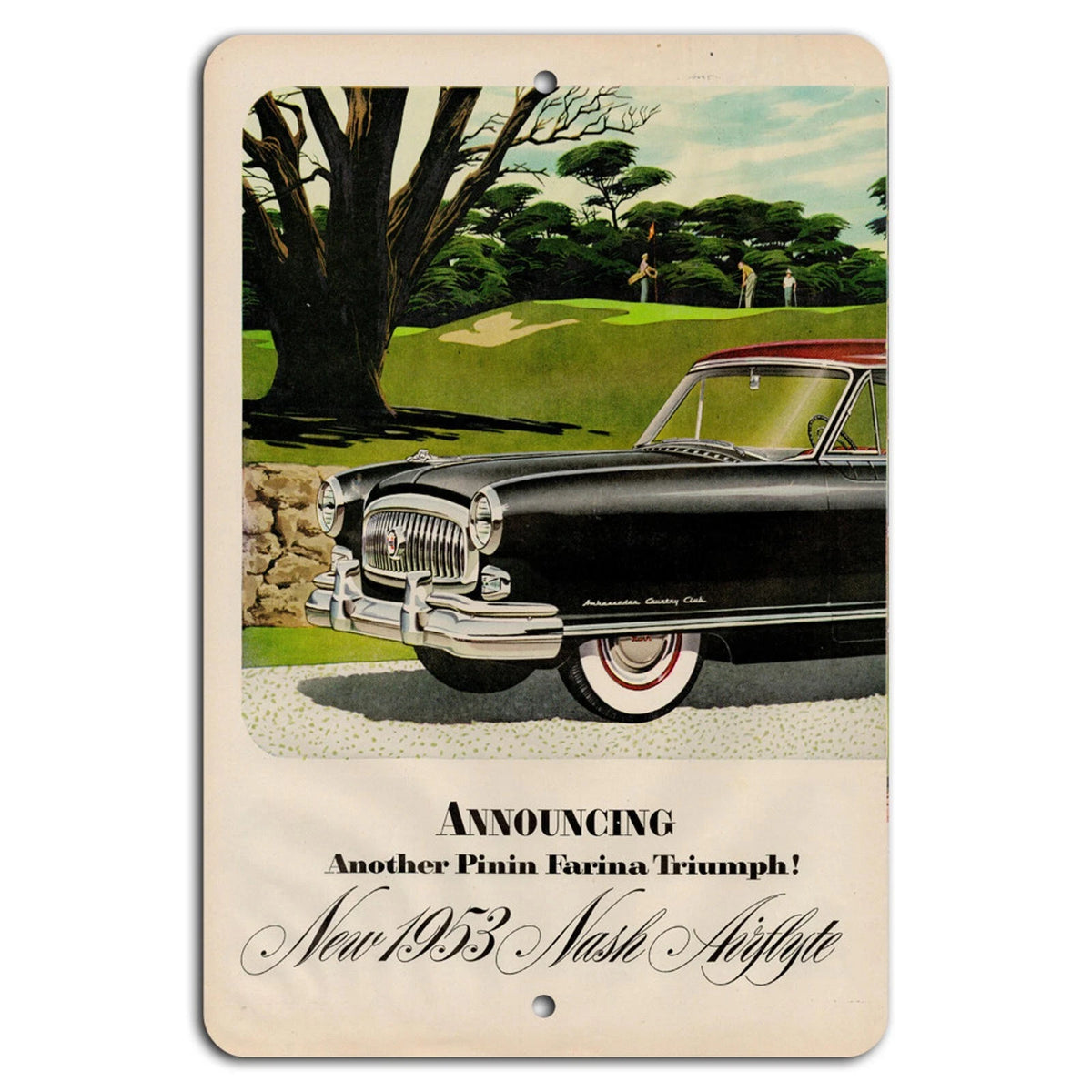 Nash Airflyte Vintage 1953 Pinin Farina Aluminum Sign — product artwork