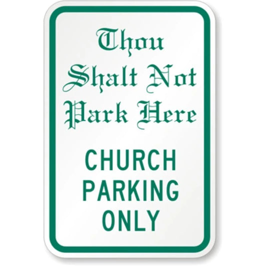 Bilingual Church Parking Aluminum Sign — product artwork