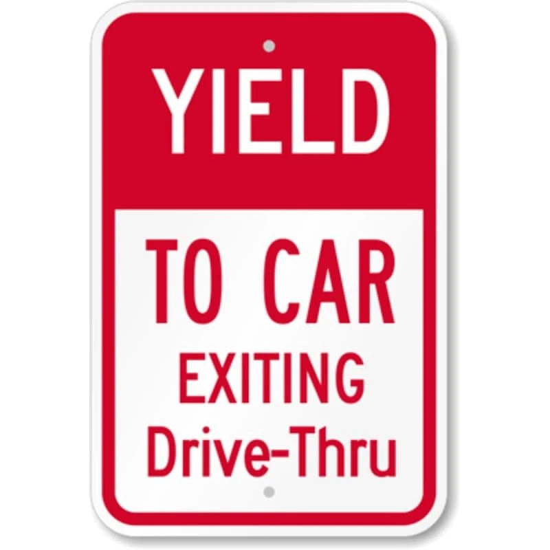 Drive Thru Parking Aluminum Sign — product artwork