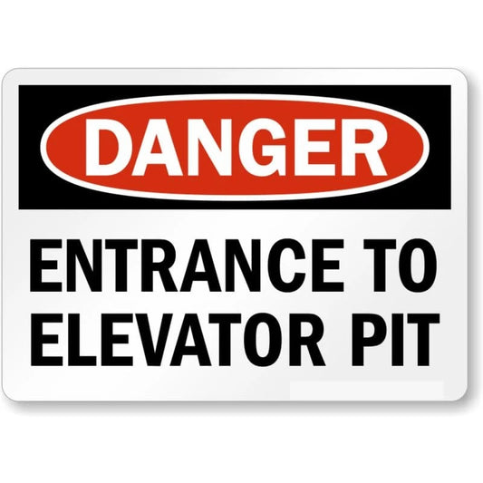 Danger Entrance to Elevator Pit Aluminum Sign — product artwork