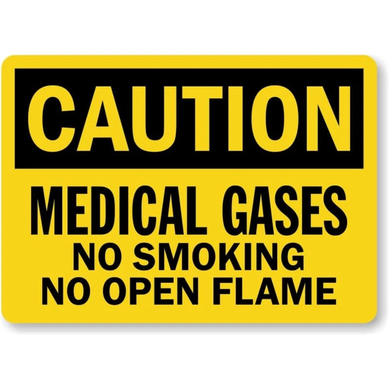 Medical Gases No Smoking Aluminum Sign — product artwork