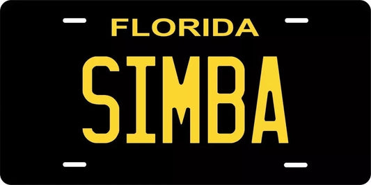 Florida Black Personalized Replica License Plate — product artwork