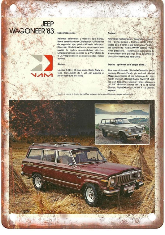 Jeep Wagoneer Vintage Auto Ad Aluminum Sign — product artwork