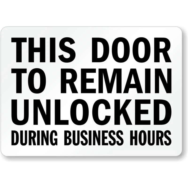 Door Unlocked Gate Aluminum Sign — product artwork