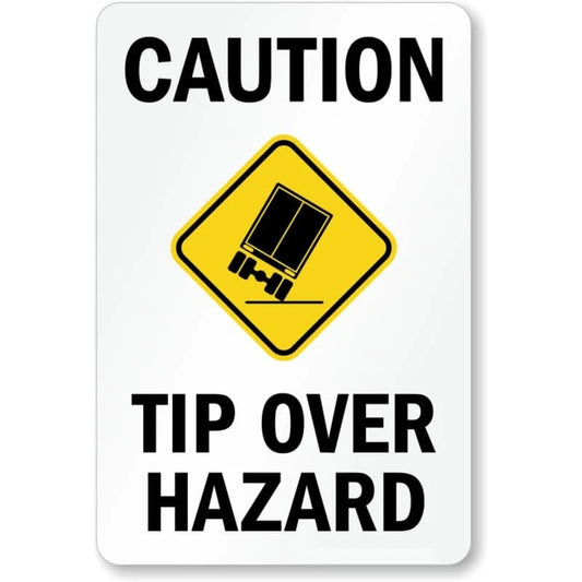 Tip Over Hazard Aluminum Sign — product artwork