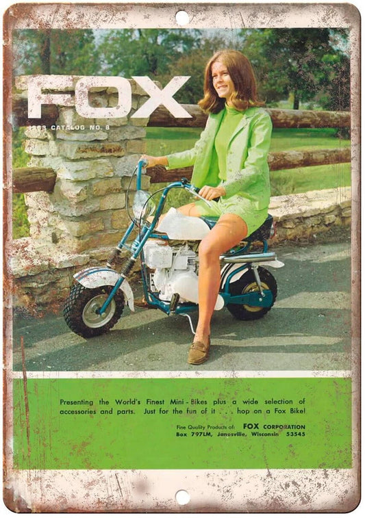Vintage Mini-bike Fox 1963 Retro Aluminum Sign — product artwork