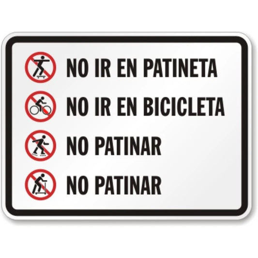 No Skateboarding Aluminum Sign — product artwork