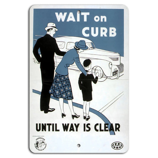Safety Curb Vertical Bold Aluminum Sign — product artwork