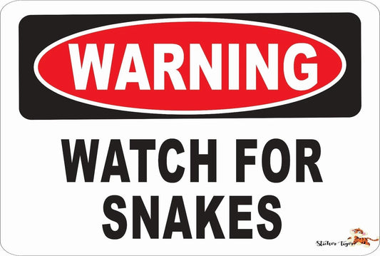 Snake Warning Funny Novelty Danger Aluminum Sign — product artwork