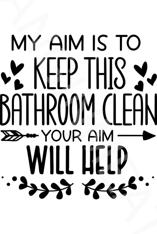 Bathroom Clean USA Made Aluminum Sign — product artwork