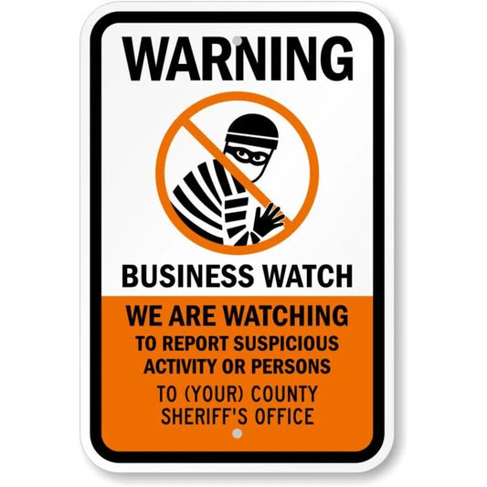 Business Crime Watch Aluminum Sign — product artwork