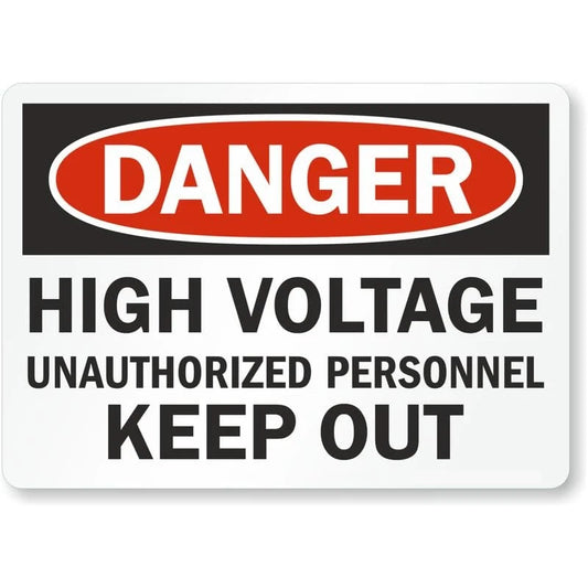 Danger High Voltage Unauthorized Personnel Keep Out Aluminum Sign — product artwork