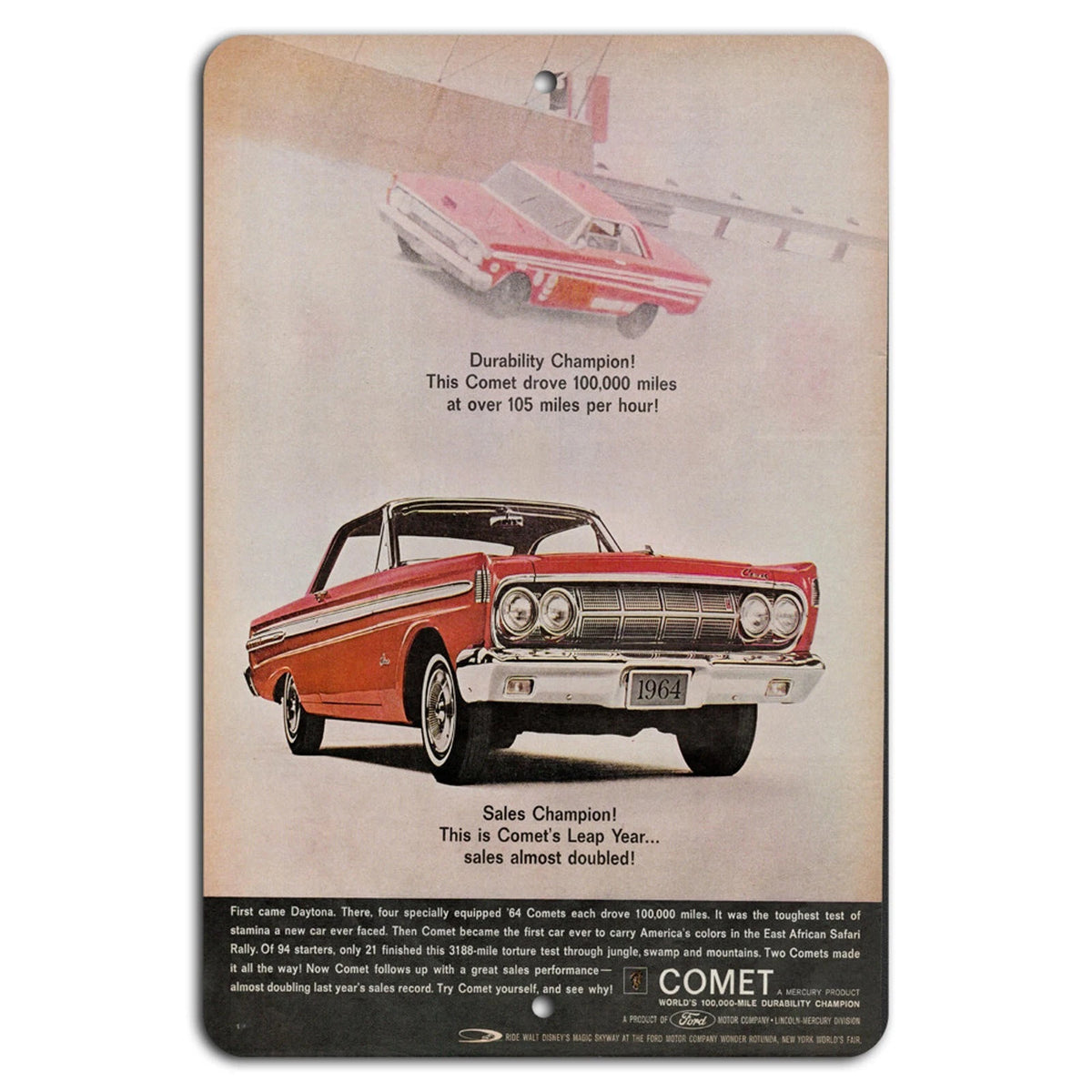 1964 Comet Vintage Garage Aluminum Sign — product artwork