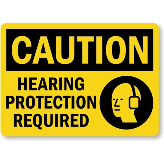 Caution Hearing Protection Required Sign — product artwork