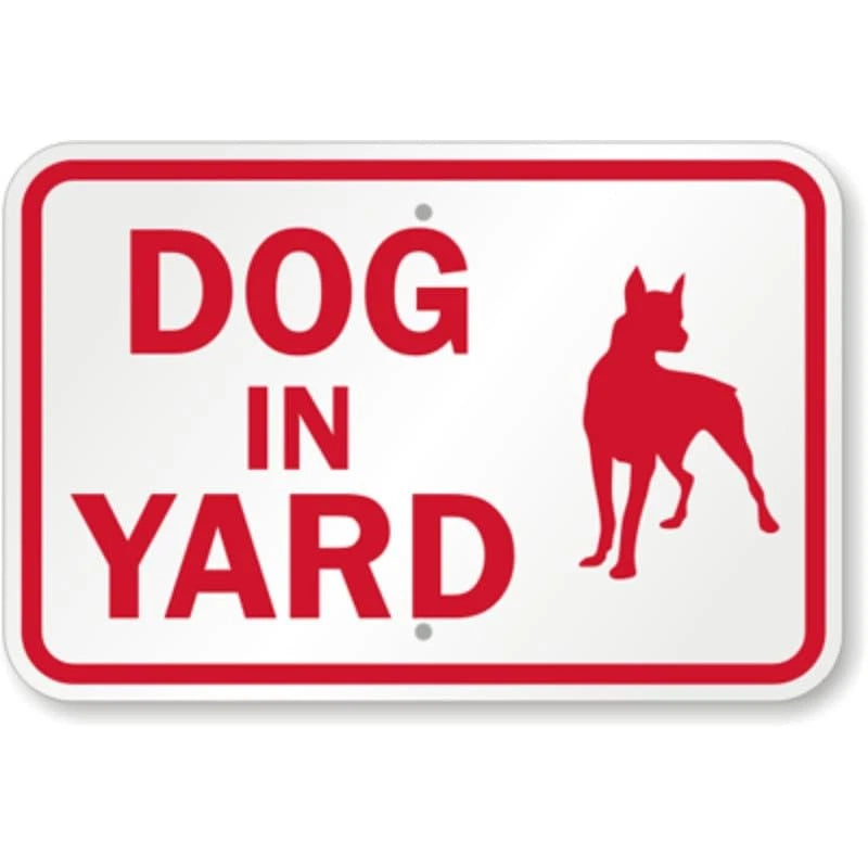 Dog Yard Lawn Garden Aluminum Sign — product artwork