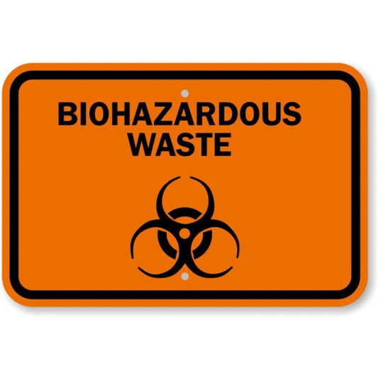 Biohazardous Waste Aluminum Sign — product artwork