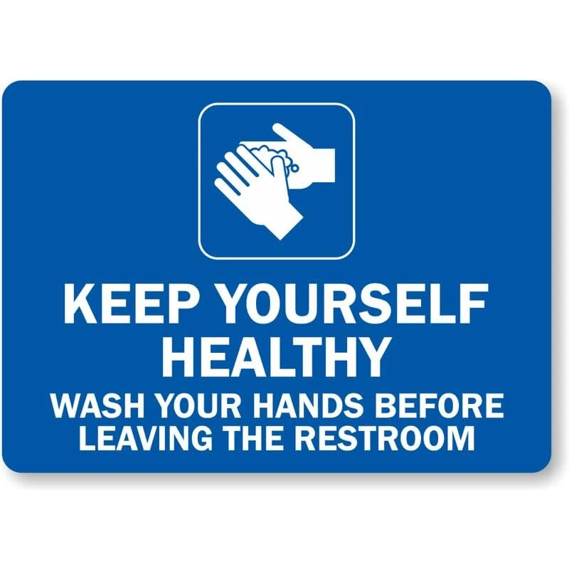 Keep Yourself Healthy Hand Washing Aluminum Sign — product artwork