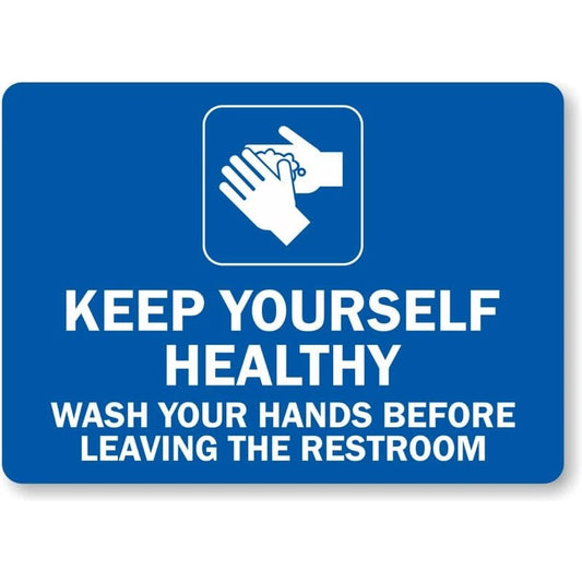 Keep Yourself Healthy Hand Washing Aluminum Sign — product artwork
